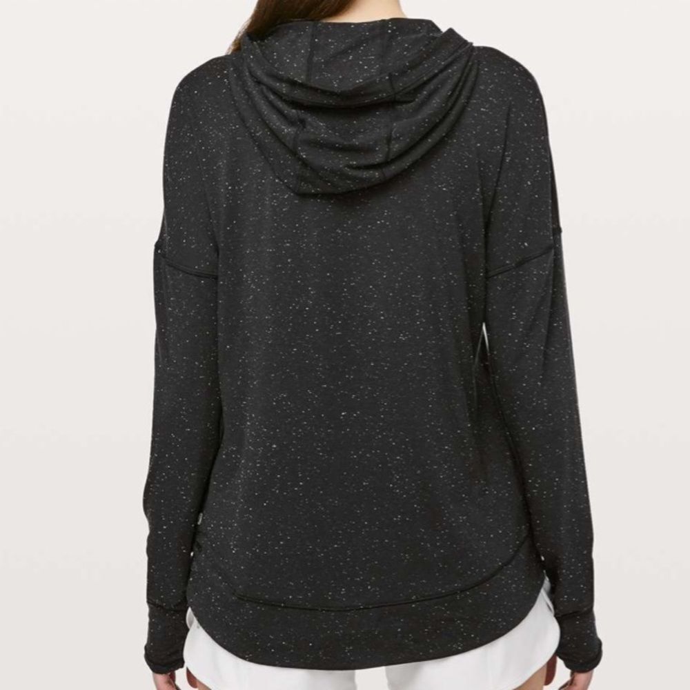 Lululemon Squad Goals Oversized Hoodie Sweatshirt Sz 2 Black White Confetti 217 - Picture 3 of 7